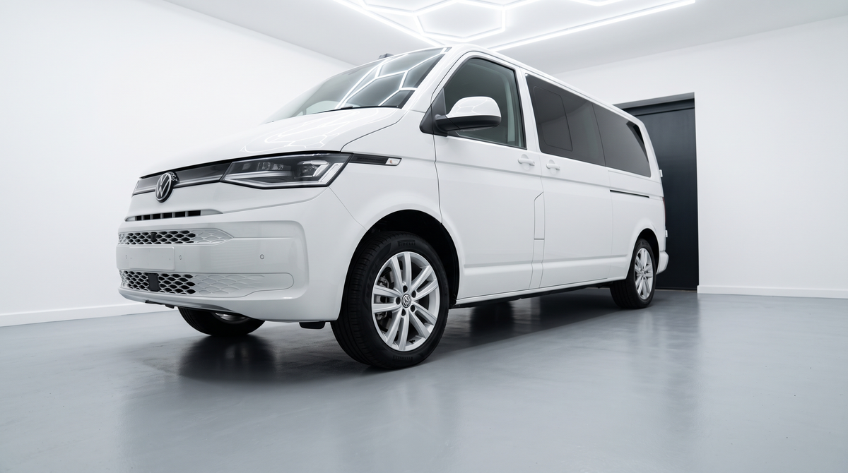 Färdigskuren solfilm Volkswagen Transporter 4 Caravelle T7 w-door LWB 2024-2027
