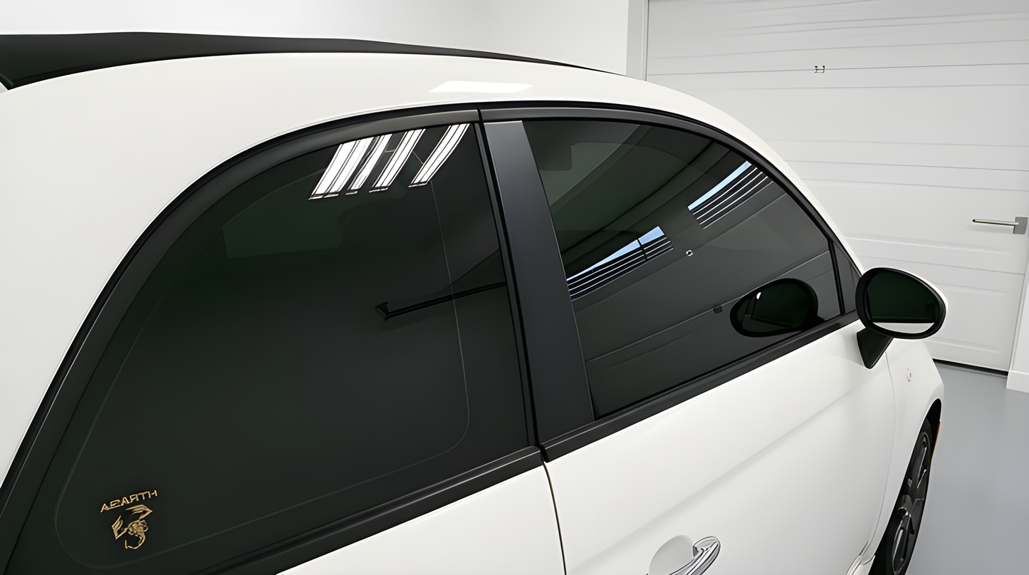 Färdigskuren solfilm främre sidorutor Abarth 500C Cab 2D 2010-2019